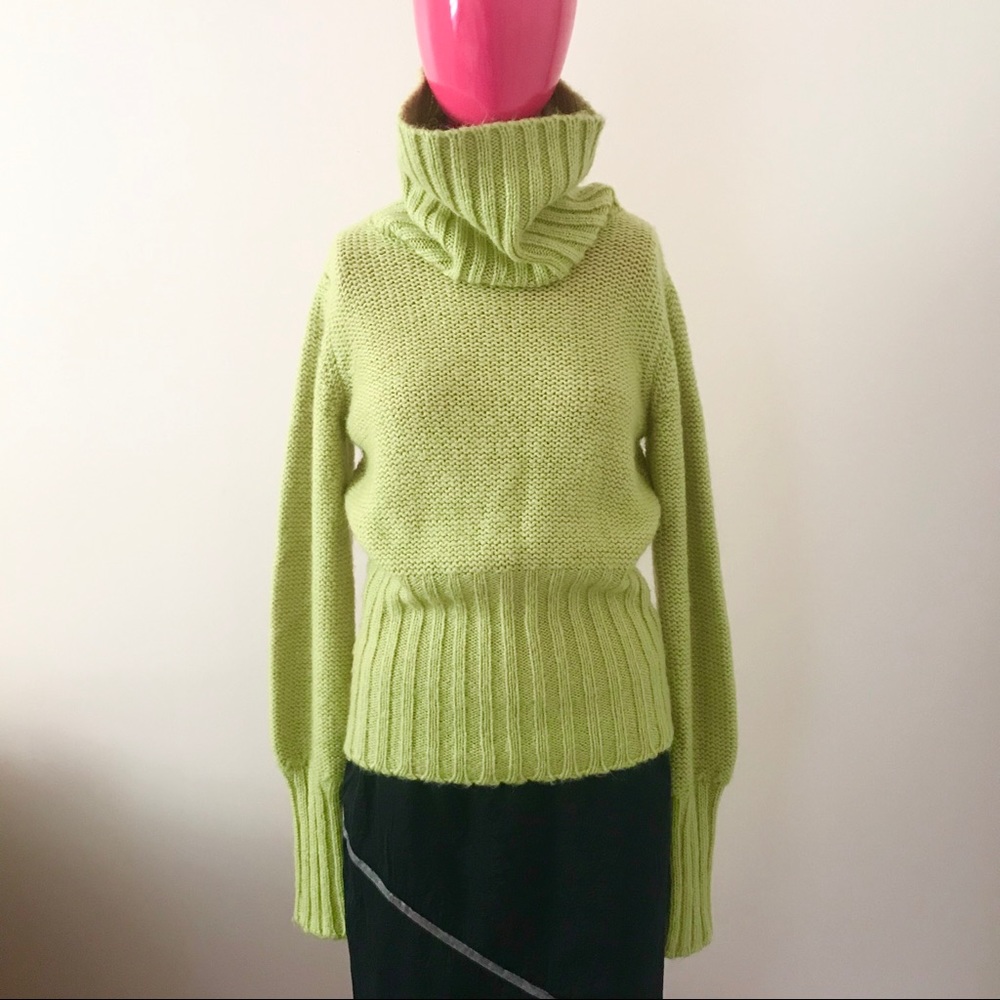 United Colors of Benetton Chartreuse Knit Sweater